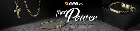Man Power Unique Black Gold &amp; Stone