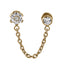 ADLBJ30 G-23 TITANIUM INTERNAL THREAD DOUBLE LABRET WITH CHAI AND CZ