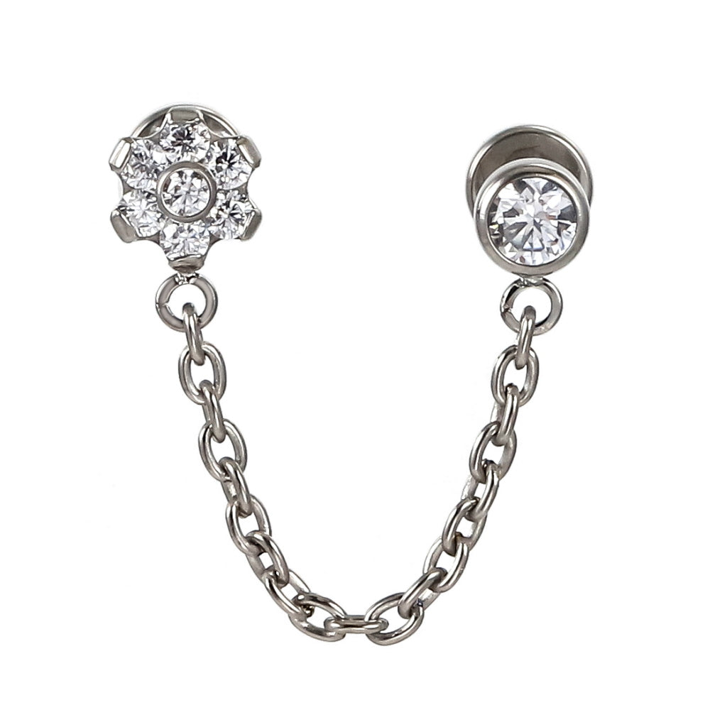 ADLBJ30 G-23 TITANIUM INTERNAL THREAD DOUBLE LABRET WITH CHAI AND CZ