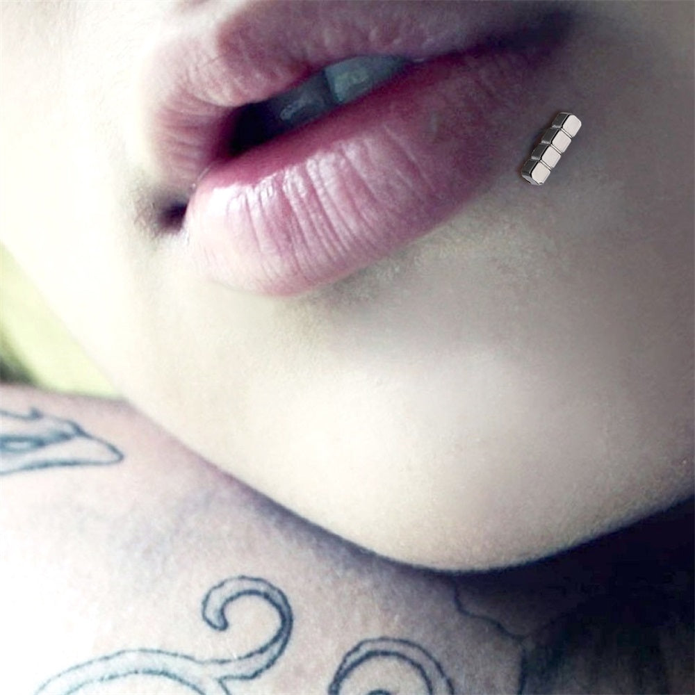 ADLBS10 G-23 TITANIUM INTERNAL THREAD LABRET WITH BLOCK DESIGN