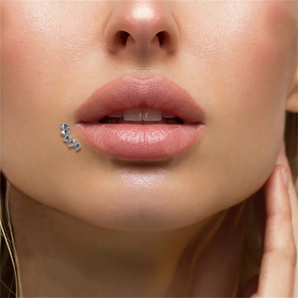 ADLBS13 G-23 TITANIUM INTERNAL THREAD LABRET WITH 5 DIA-SQUARE SHAPE