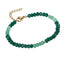AAB Co stainless steel beads bracelet with dyed quartzite imitation jade in green 14K gold finish