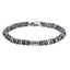 AAB Co stainless steel bracelet with grey jasper and hematite natural stone beads
