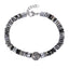 AAB Co stainless steel bracelet with grey jasper and hematite natural stone beads