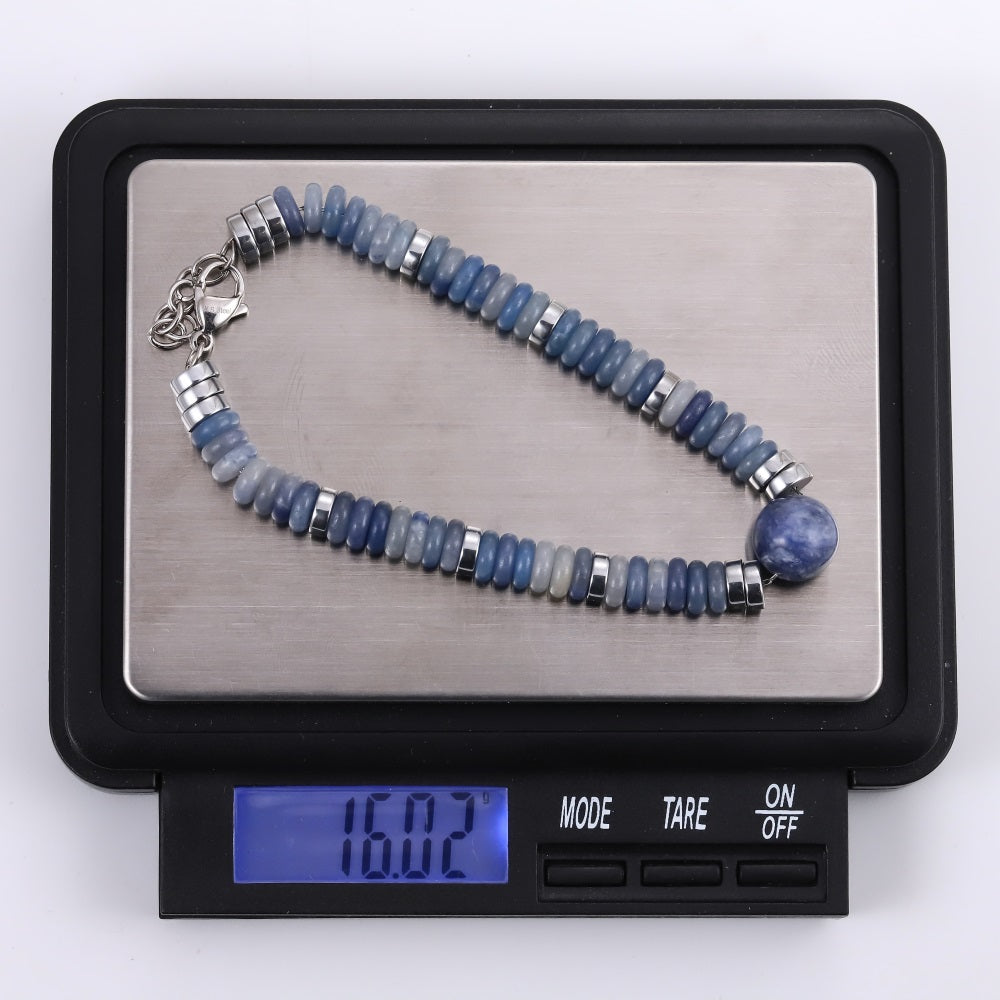 BSS1126 STAINLESS STEEL & NATURAL STONE BEADS BRACELET