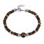 AAB Co stainless steel bracelet with yellow tiger eye and hematite stone beads