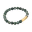 AAB Co. Beaded Bracelet with Mixed Green Matte Stone and 14K Gold Matte Accents