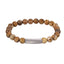 AAB Co. Beaded Bracelet with Picture Stone Beads and Stainless Steel Matte Finish