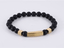 BSS937 STAINLESS STEEL ELASTIC STRING BRACELET WITH NATURAL STONE AAB CO..
