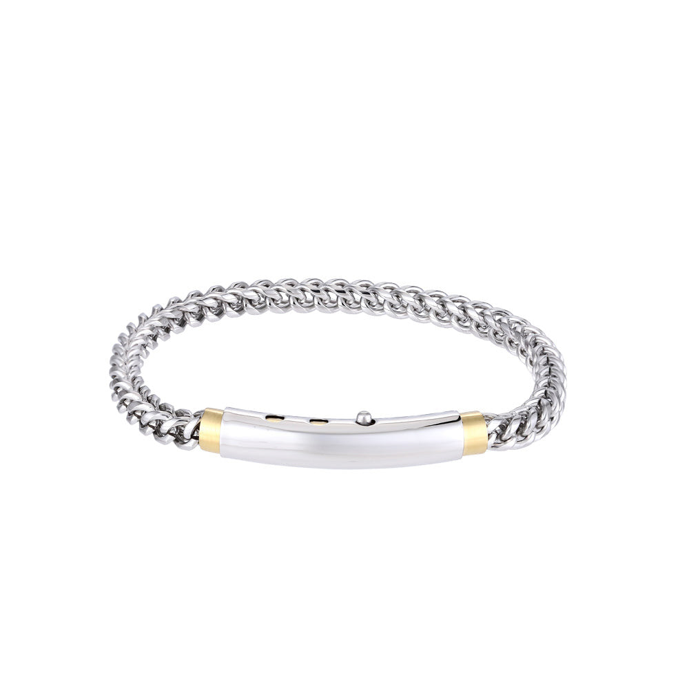 BSS939 STAINLESS STEEL SQUARE FOXTAIL CHAIN BRACELET AAB CO..