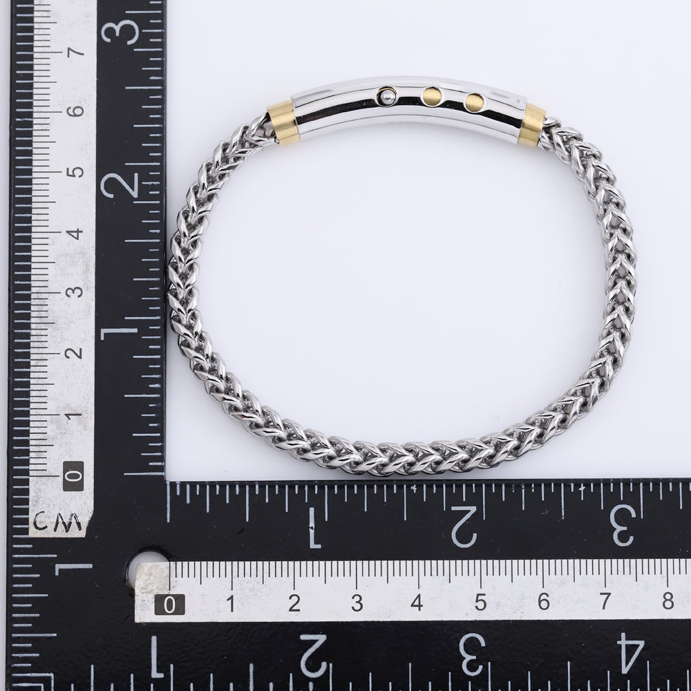 BSS939 STAINLESS STEEL SQUARE FOXTAIL CHAIN BRACELET AAB CO..