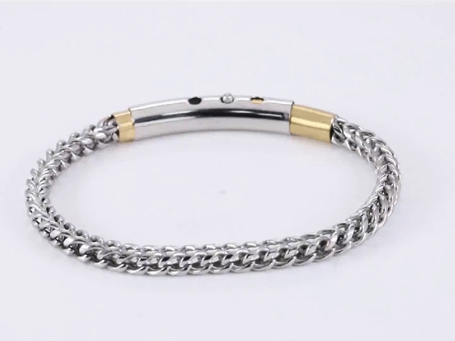 BSS939 STAINLESS STEEL SQUARE FOXTAIL CHAIN BRACELET AAB CO..