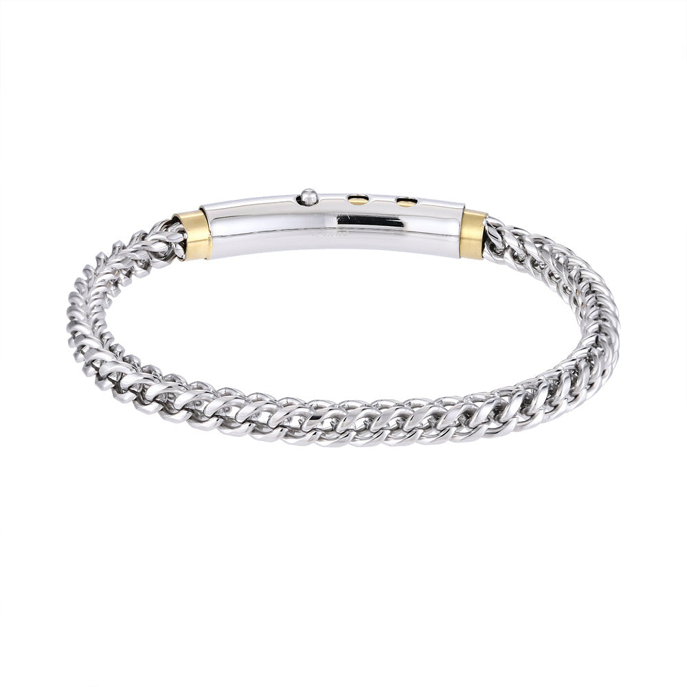 BSS939 STAINLESS STEEL SQUARE FOXTAIL CHAIN BRACELET AAB CO..
