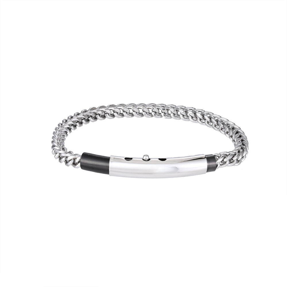 BSS939 STAINLESS STEEL SQUARE FOXTAIL CHAIN BRACELET AAB CO..