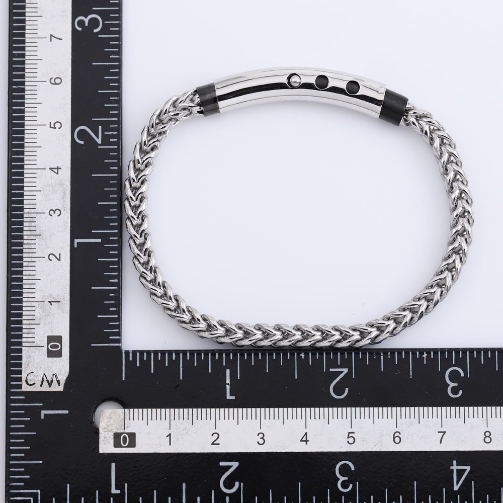BSS939 STAINLESS STEEL SQUARE FOXTAIL CHAIN BRACELET AAB CO..