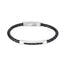 BSS940 STAINLESS STEEL LEATHER BRACELET