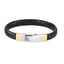 BSS941 STAINLESS STEEL LEATHER BRACELET