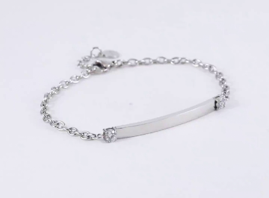 BSS962 STAINLESS STEEL BRACELET WITH CZ AAB CO..