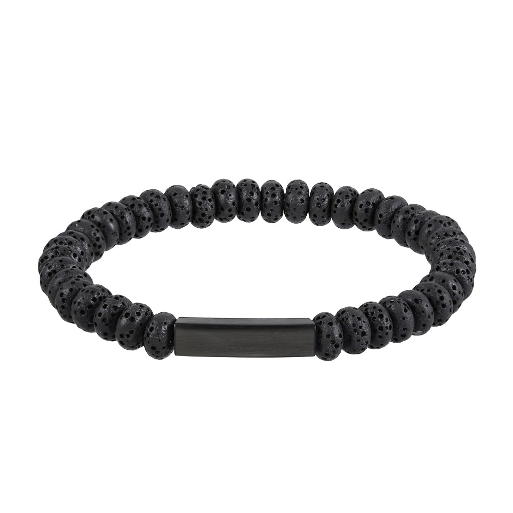 stainless steel bracelet lava bead bead bracelet