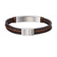BSS979 STAINLESS STEEL LEATHER BRACELET WITH ID PLATE AAB CO..