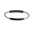 BSS982 STAINLESS STEEL CABLE BRACELET WITH BLACK CZ AAB CO..