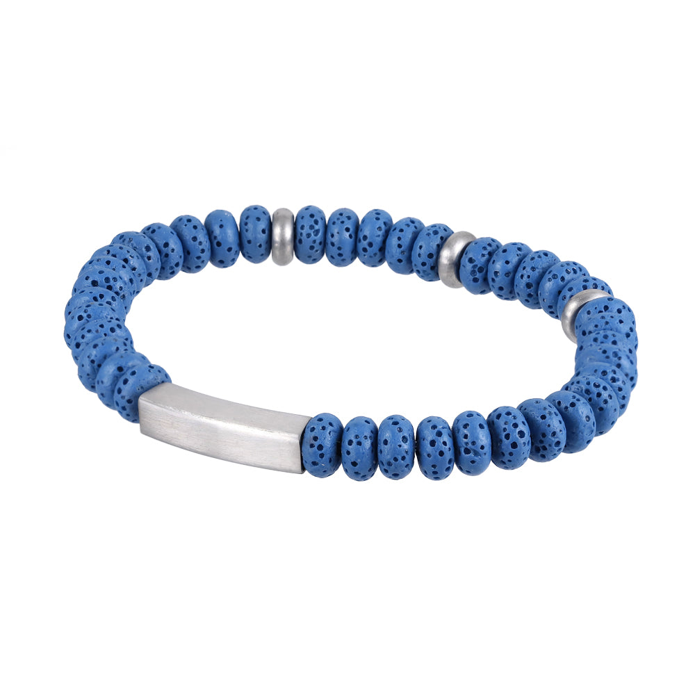 bead bracelet stainless steel bracelet lava beads
