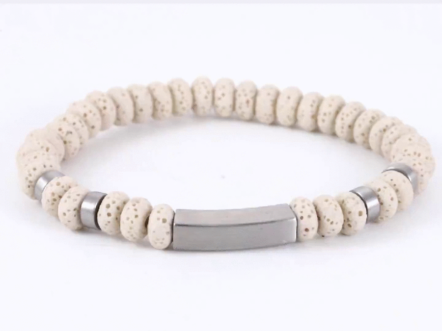 lava bead bracelet stainless steel bracelet stainless steel jewelry