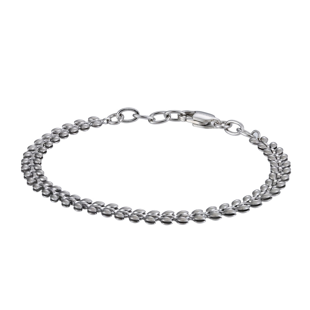 stainless steel bracelet, leaf design, femininity jewelry