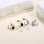 AAB gold-plated stainless steel earrings with natural black onyx, custom jewelry supplier