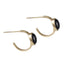AAB gold-plated stainless steel earrings with natural black onyx, custom jewelry supplier