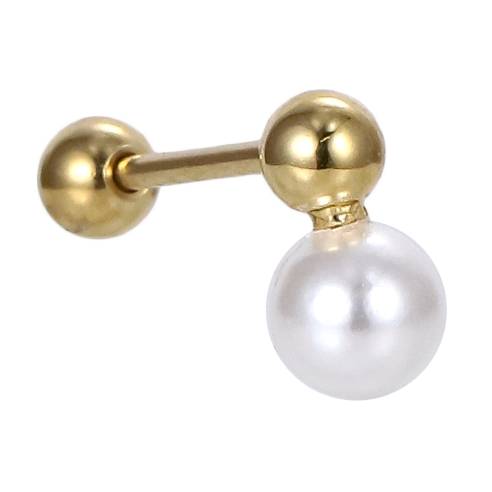 JRTH99 STAINLESS STEEL EXTERNAL THREAD HELIX WITH SHELL PEARL