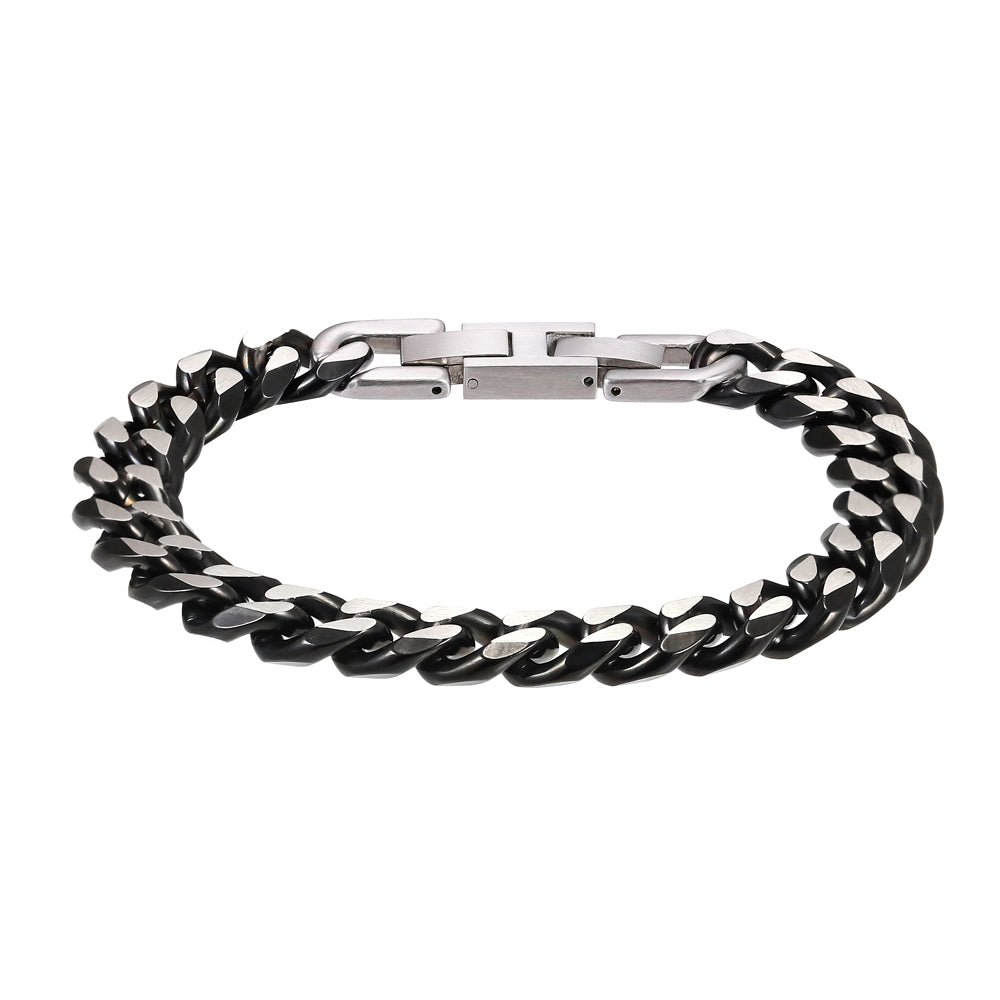 MBSS173 STAINLESS STEEL CURB CHAIN BRACELET