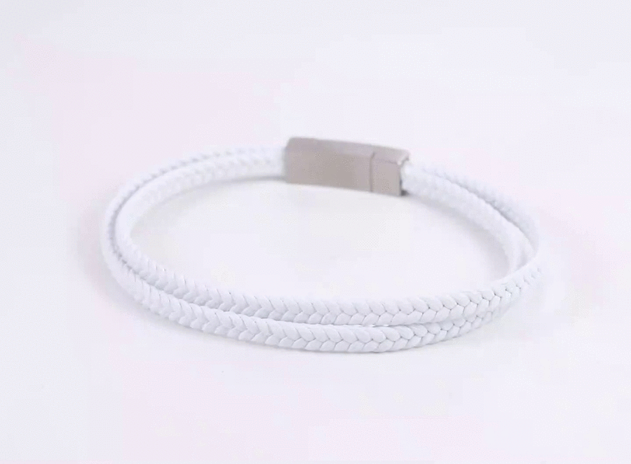 MBSS255 STAINLESS STEEL & DOUBLE LEATHER BRACELET