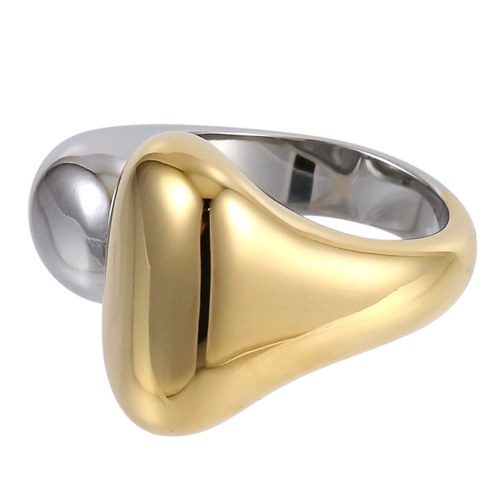 AAB two-tone stainless steel ring in silver and gold finish, minimalist unisex jewelry, OEM ODM manufacturer