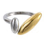 AAB two-tone stainless steel ring with silver and gold finish, minimalist unisex jewelry, OEM ODM custom manufacturer.