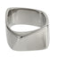 AAB geometric stainless steel ring in polished silver finish, square shape modern design, OEM ODM custom jewelry manufacturer