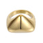 AAB sculptural stainless steel ring in polished gold finish, minimalist unisex jewelry, custom jewelry supplier
