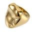 AAB rock surface stainless steel ring in polished gold finish, organic textured style, unisex custom jewelry supplier