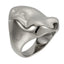 AAB rock surface stainless steel ring in polished silver finish, textured sculptural design, OEM ODM custom jewelry manufacturer