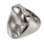 AAB rock surface stainless steel ring in polished silver finish, textured sculptural design, OEM ODM custom jewelry manufacturer