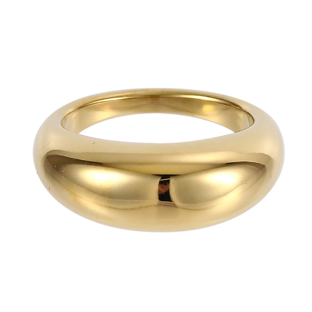 AAB dome stainless steel ring in polished gold finish, classic smooth design, unisex custom jewelry supplier