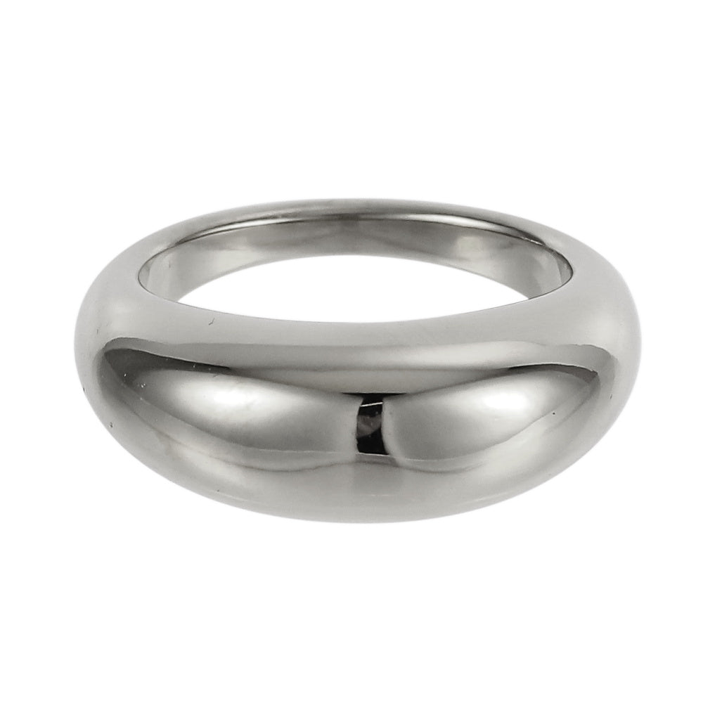 AAB dome stainless steel ring in polished silver finish, minimalist modern jewelry, OEM ODM custom manufacturer
