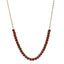 AAB Co stainless steel and hematite beads necklace with red stone, 14K gold finish