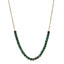 AAB Co stainless steel and hematite beads necklace with synthetic malachite stone, 14K gold finish