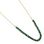 AAB Co stainless steel and hematite beads necklace with synthetic malachite stone, 14K gold finish