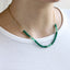 NSS1015 STAINLESS STEEL BEADS NECKLACE WITH DYED QUARTZITE IMITATION JADE