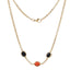 AAB gold-plated stainless steel necklace with black onyx and synthetic red turquoise, custom jewelry manufacturer