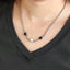 AAB stainless steel necklace with natural black onyx and synthetic white turquoise, OEM ODM jewelry