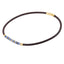 AAB Co stainless steel leather necklace with hematite and sodalite beads