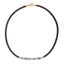 AAB Co stainless steel leather necklace with hematite and sodalite beads